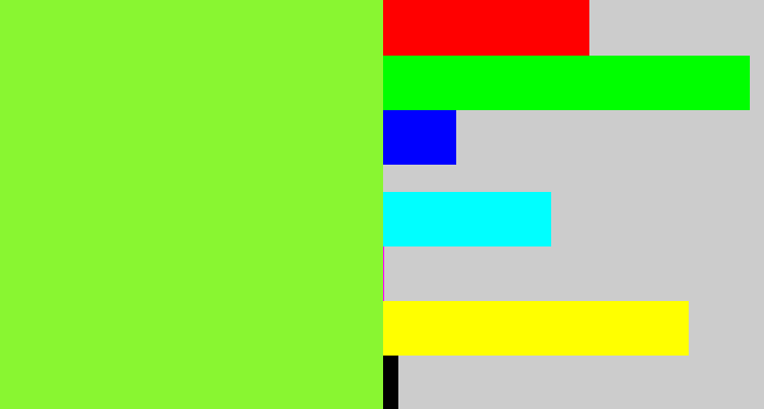 Hex color #89f631 - kiwi green