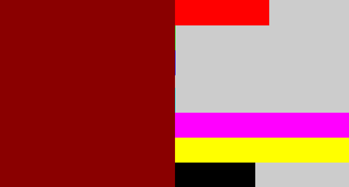 Hex color #8a0000 - dark red