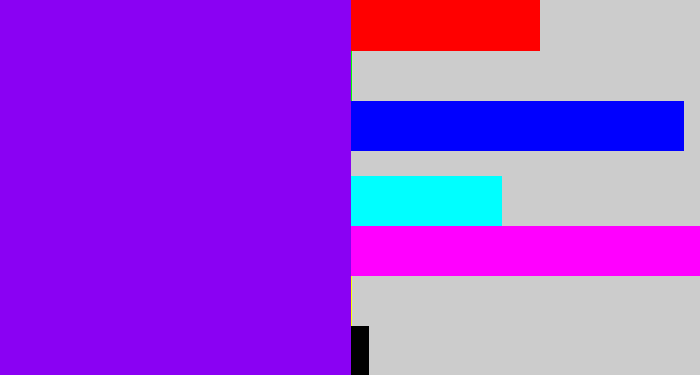 Hex color #8a01f3 - vivid purple