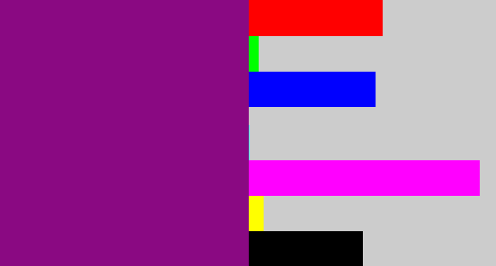 Hex color #8a0982 - darkish purple
