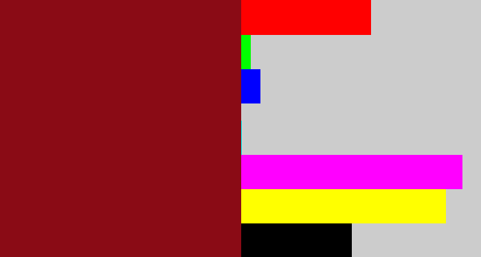 Hex color #8a0b15 - crimson