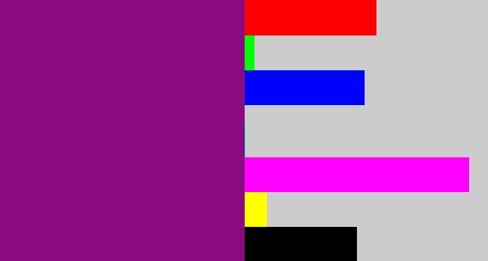 Hex color #8a0b7d - darkish purple