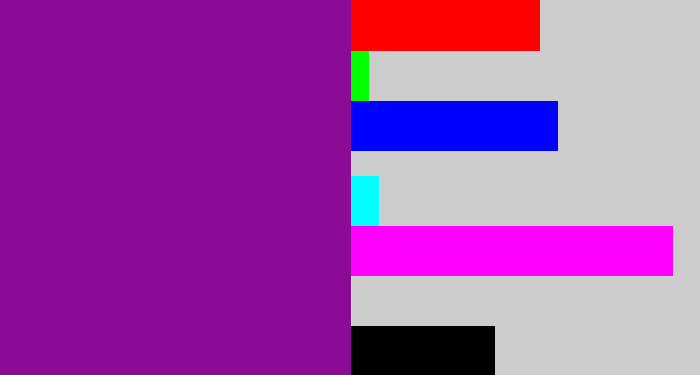 Hex color #8a0c96 - purple