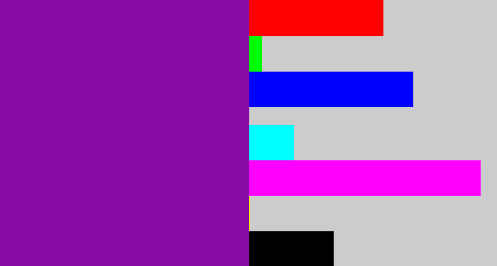Hex color #8a0ca8 - purple