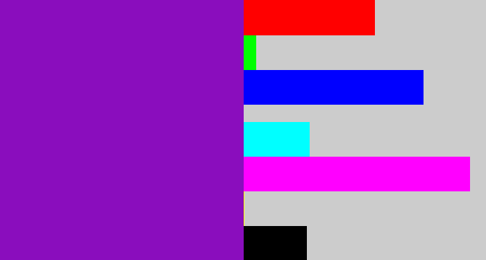 Hex color #8a0dbd - barney