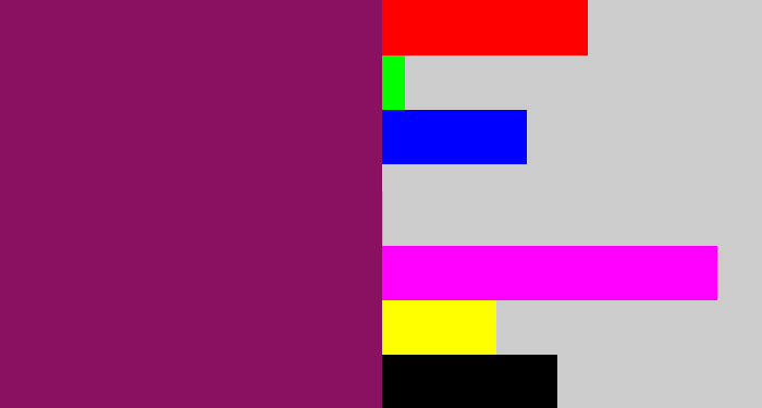 Hex color #8a1061 - reddish purple