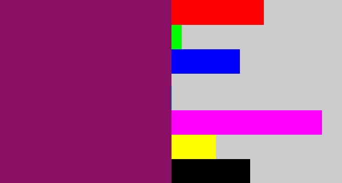 Hex color #8a1066 - reddish purple