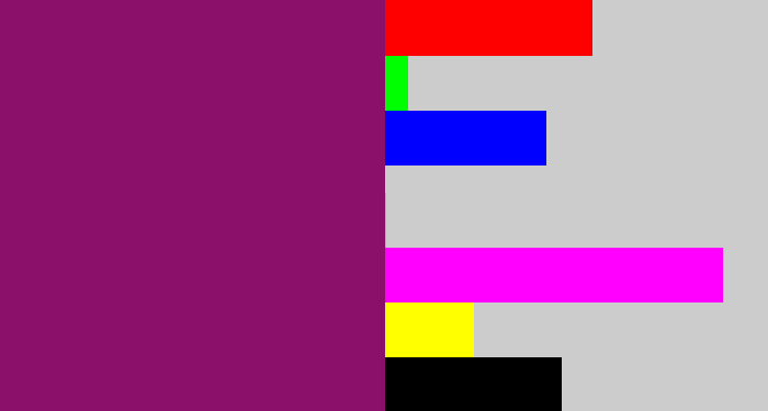 Hex color #8a106a - darkish purple