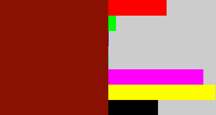 Hex color #8a1101 - brick red