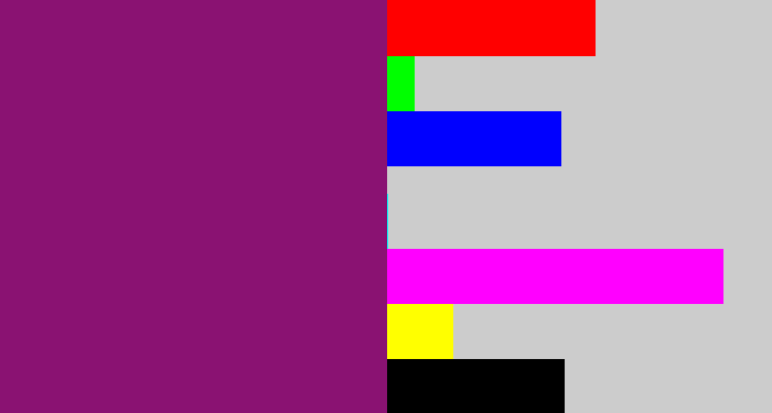 Hex color #8a1272 - darkish purple