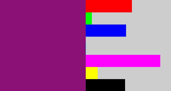 Hex color #8a1277 - darkish purple