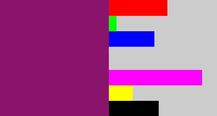 Hex color #8a136c - darkish purple