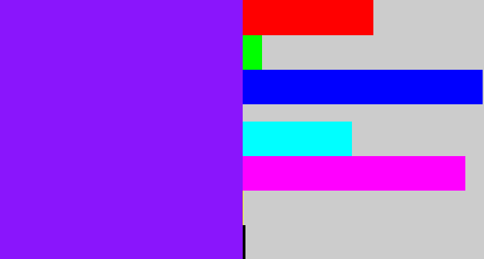 Hex color #8a15fc - violet