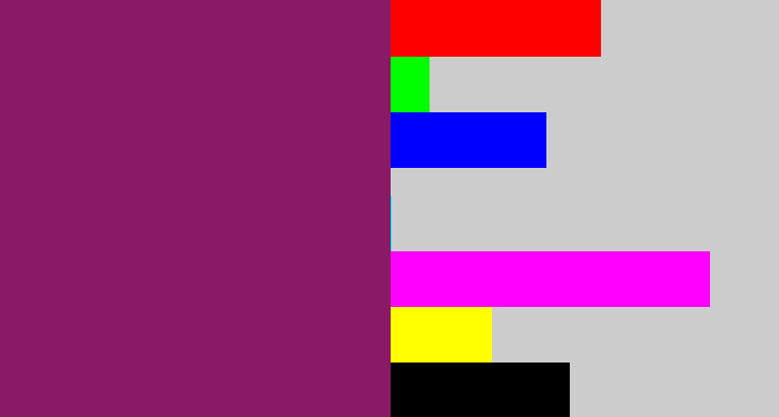 Hex color #8a1966 - darkish purple
