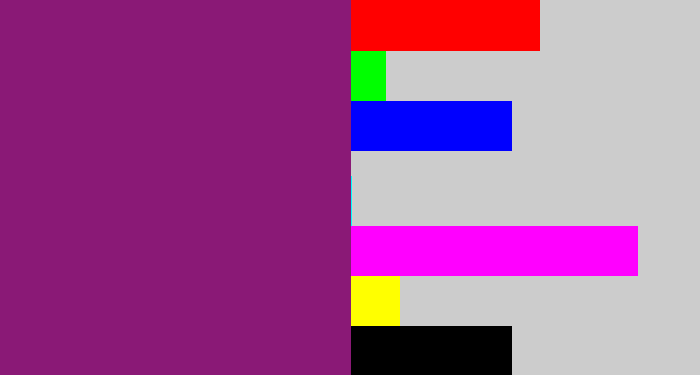 Hex color #8a1976 - darkish purple