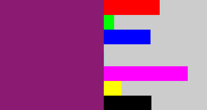 Hex color #8a1a72 - darkish purple