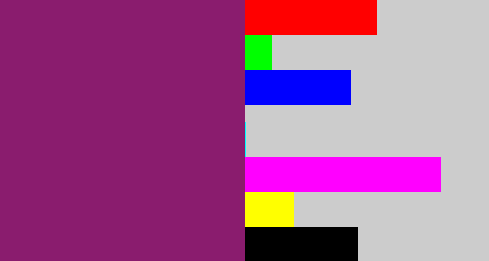 Hex color #8a1c6e - darkish purple