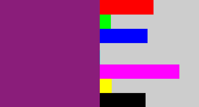 Hex color #8a1c7a - darkish purple