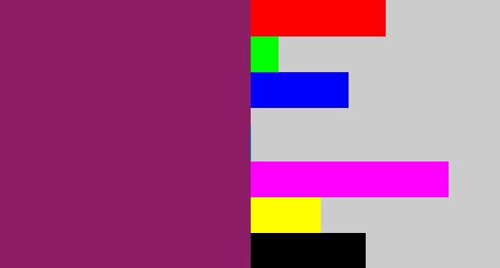 Hex color #8a1d63 - darkish purple