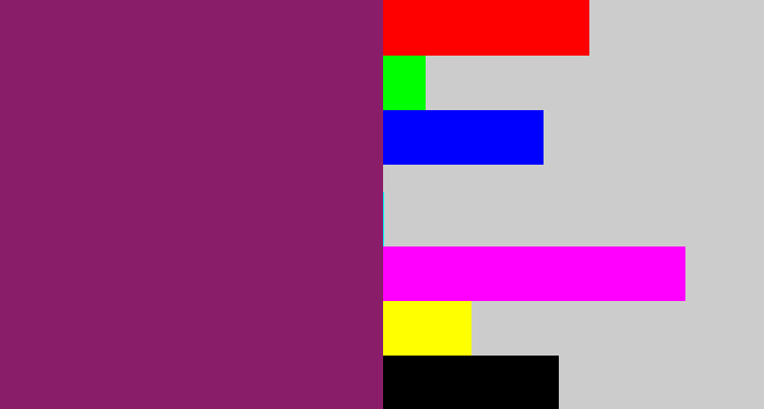 Hex color #8a1d6a - darkish purple