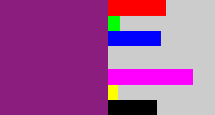 Hex color #8a1d7d - darkish purple