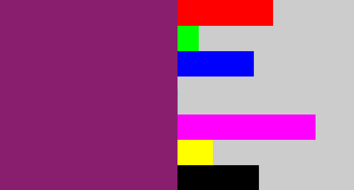 Hex color #8a1e6e - darkish purple