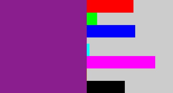 Hex color #8a1e8f - purple