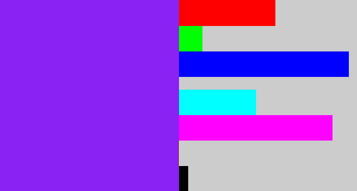 Hex color #8a22f3 - violet