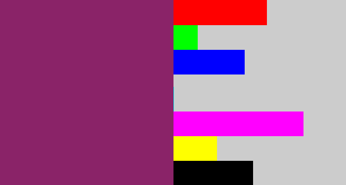 Hex color #8a2368 - darkish purple