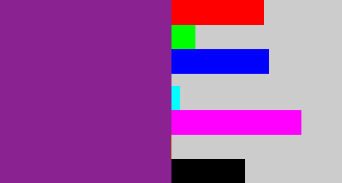 Hex color #8a2391 - warm purple