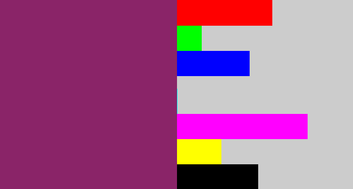 Hex color #8a2468 - darkish purple