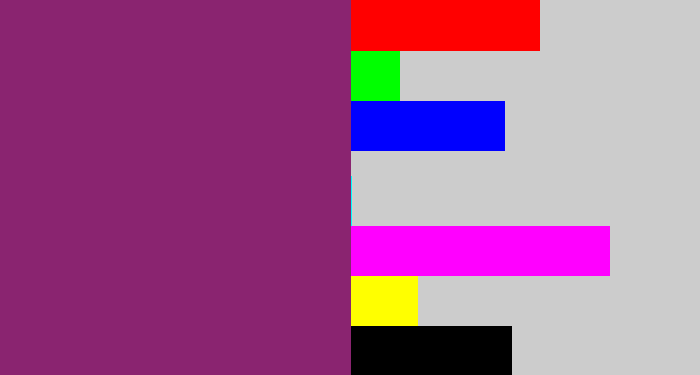 Hex color #8a2470 - darkish purple