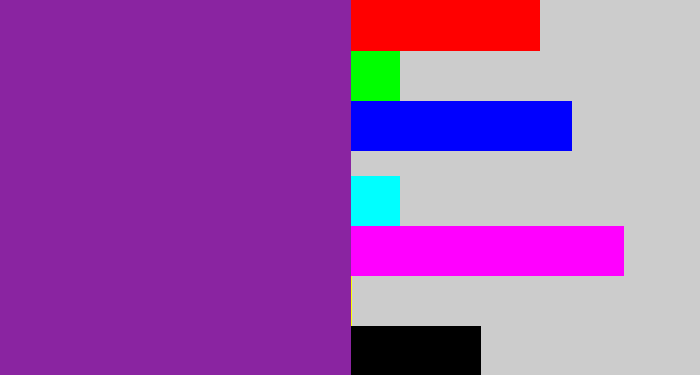 Hex color #8a24a1 - purple