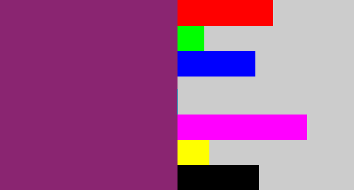 Hex color #8a2571 - darkish purple