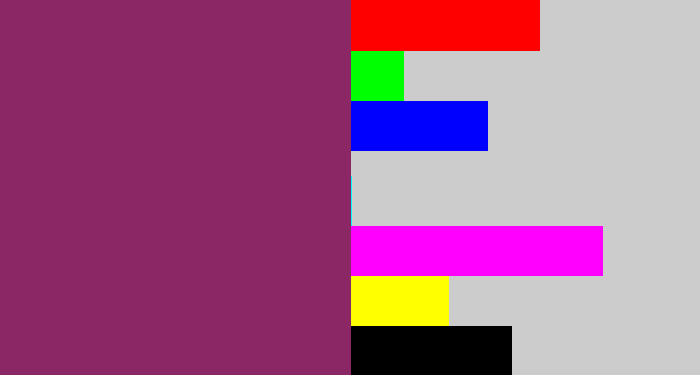 Hex color #8a2764 - darkish purple
