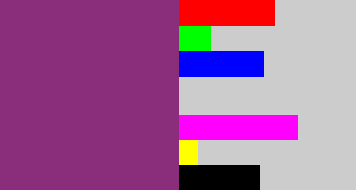 Hex color #8a2d7b - warm purple