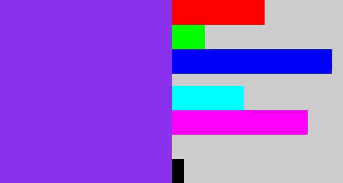 Hex color #8a31ed - bluish purple