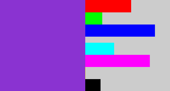 Hex color #8a33d1 - bluish purple