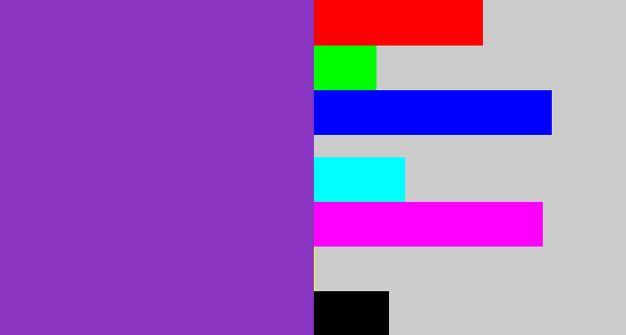 Hex color #8a34c2 - purply