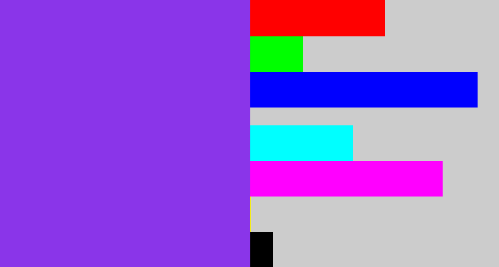 Hex color #8a35e9 - bluish purple