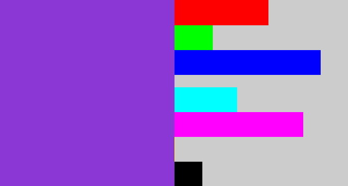 Hex color #8a37d6 - bluish purple