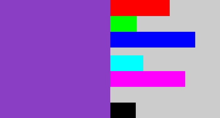 Hex color #8a3ec4 - purply