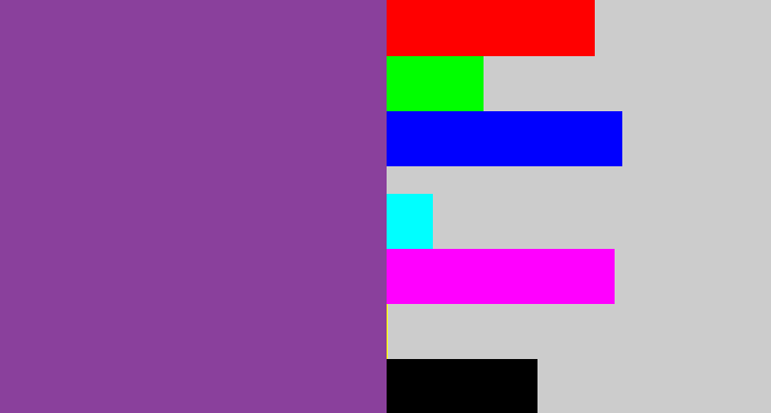 Hex color #8a409c - medium purple