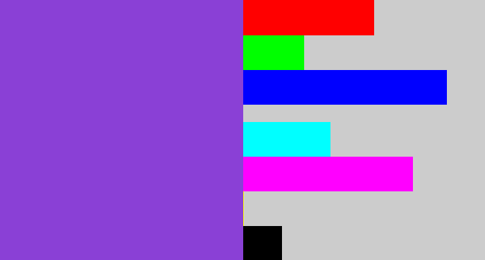 Hex color #8a40d6 - purpley