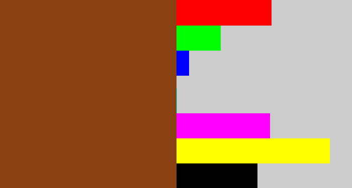 Hex color #8a4112 - medium brown