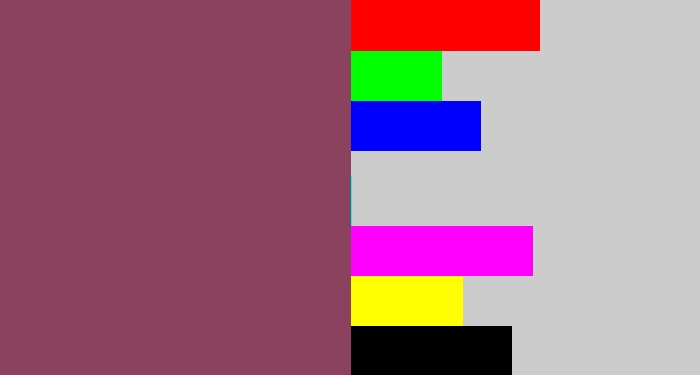 Hex color #8a425e - dark mauve