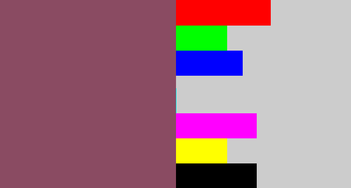 Hex color #8a4b62 - dark mauve
