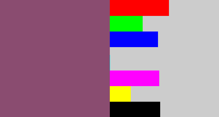Hex color #8a4c70 - dark mauve