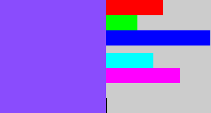 Hex color #8a4cfd - purpley