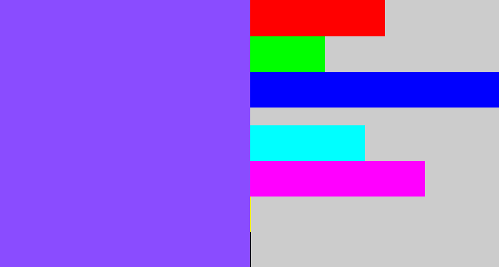 Hex color #8a4cff - purpley